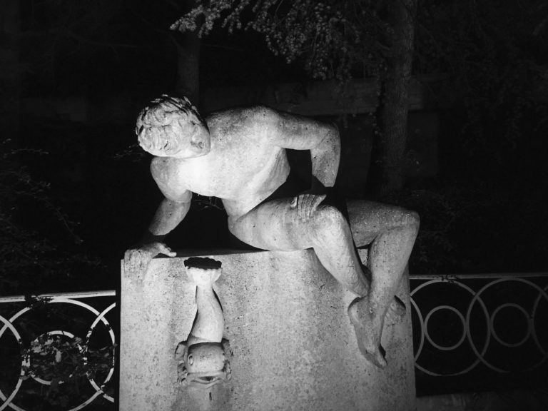 Valence ardèche éclairage extérieur cèdre pin fontaine statue gargouille narcisse mise en lumière 5