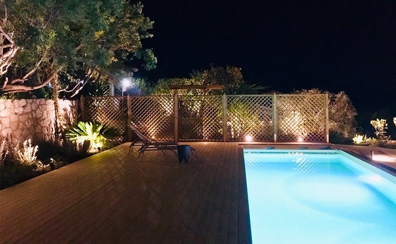 PISCINE-AVANT APRÈS JARDIN DE NUIT ECLAIRAGE EXTERIEUR